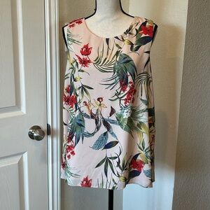 NorthStyle Floral Blouse Colorful Size Large Summer Sleeveless Top
